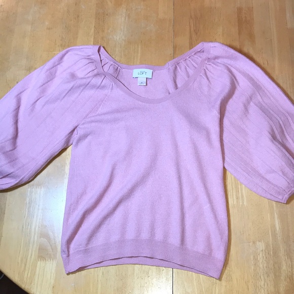 LOFT Sweaters - Loft Baby Pink Ballon Sleeve Sweater